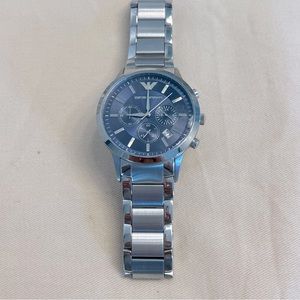 NWOT Emporio Armani Men's Chronograph Stainless Steel Bracelet Watch 42mm